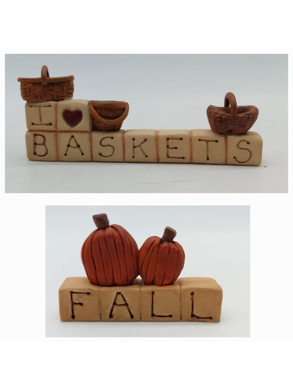 Suzi Skoglund "I Love Baskets" & "Fall" Figurine Set Of 2